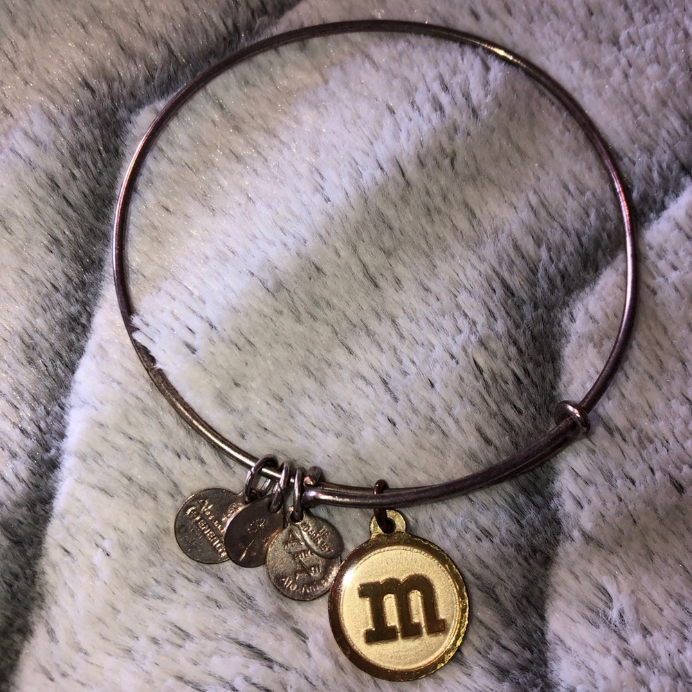 Alex & Ani Silver Bracelet With Gold M